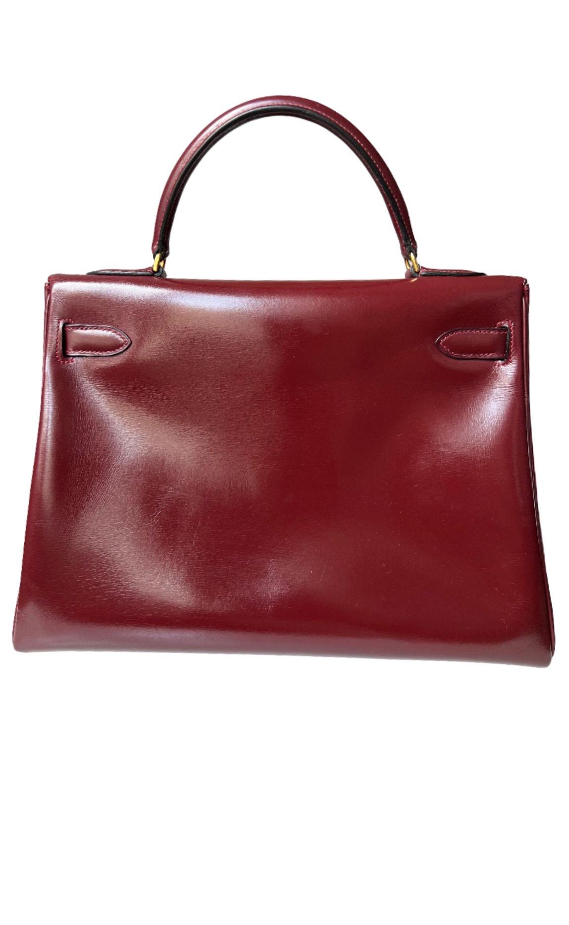 Exquisite 1955 Hermès Kelly 32 Retourné Rouge H Box Calf Exquisite 1955 Hermès Kelly 32 Retourné Rouge H Box Calf