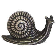 Exquisite 1980s Small Silver Snail Sculpture - Microfusion Art