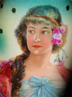 Exquisite 19th C Austrian Handpainted Royal Vienna Lady Vase Urn Pitcher