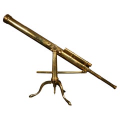 Magnifique télescope en laiton du 19ème siècle de Hammersley Bros. avec étui en bois d'origine