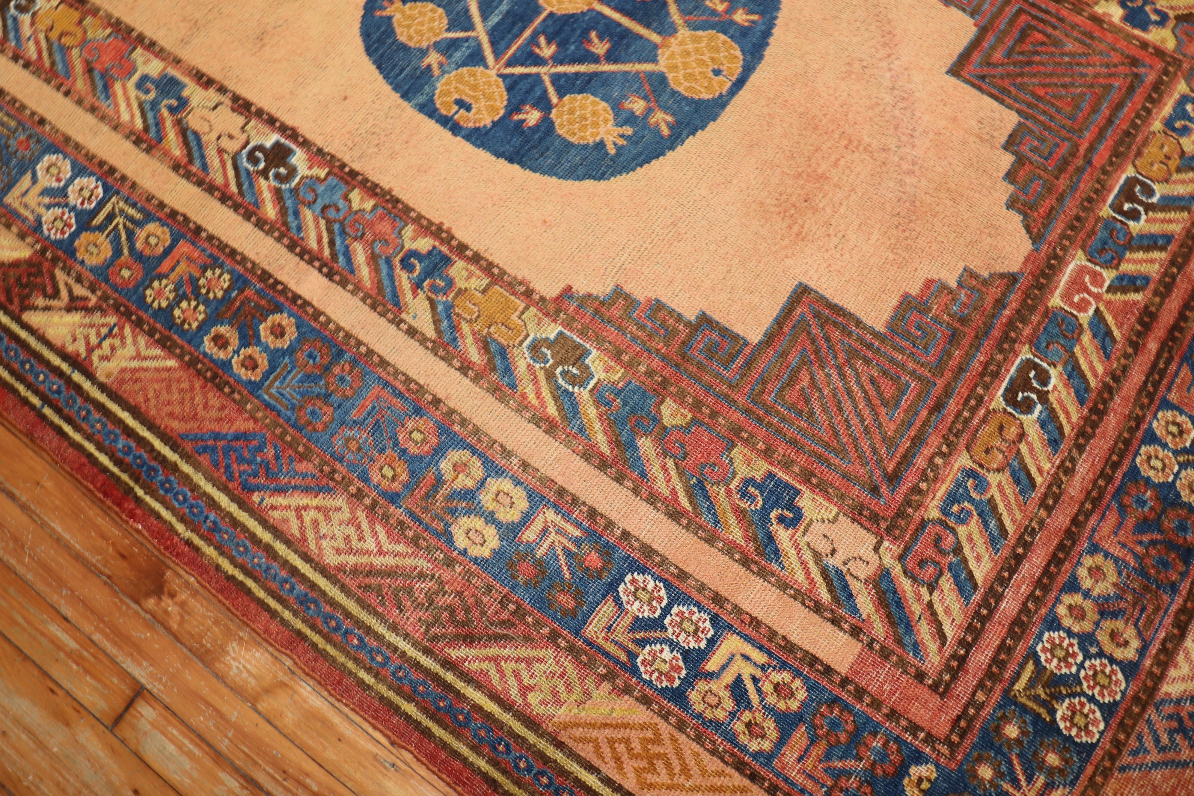 Exquisite 19th Century Antique East Turkestan Khotan Rug For Sale 1