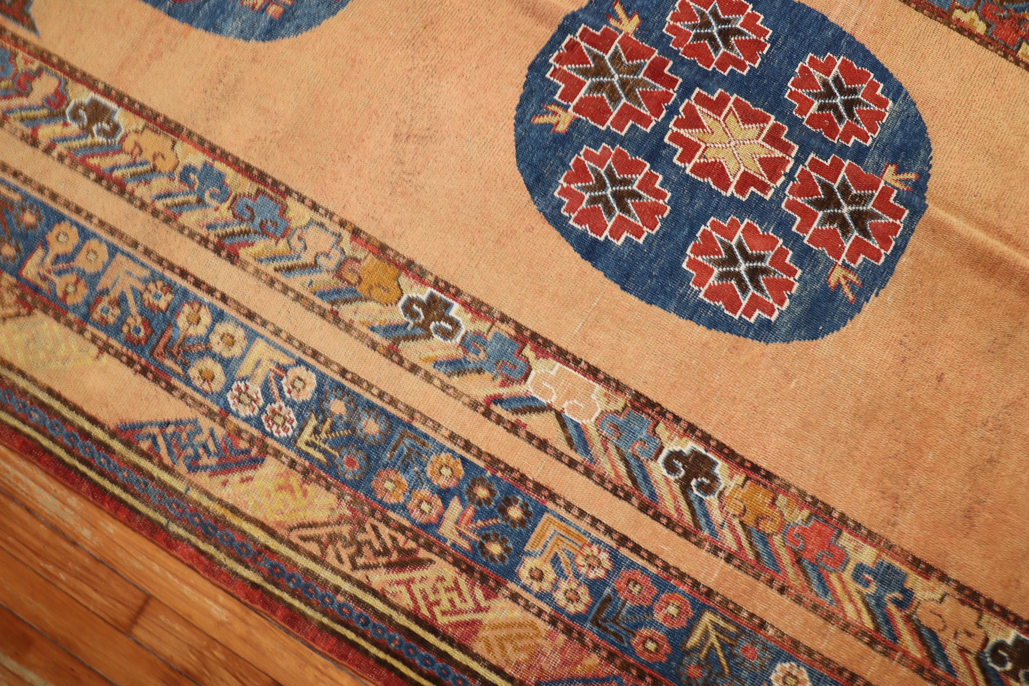 Wool Exquisite 19th Century Antique East Turkestan Khotan Rug For Sale
