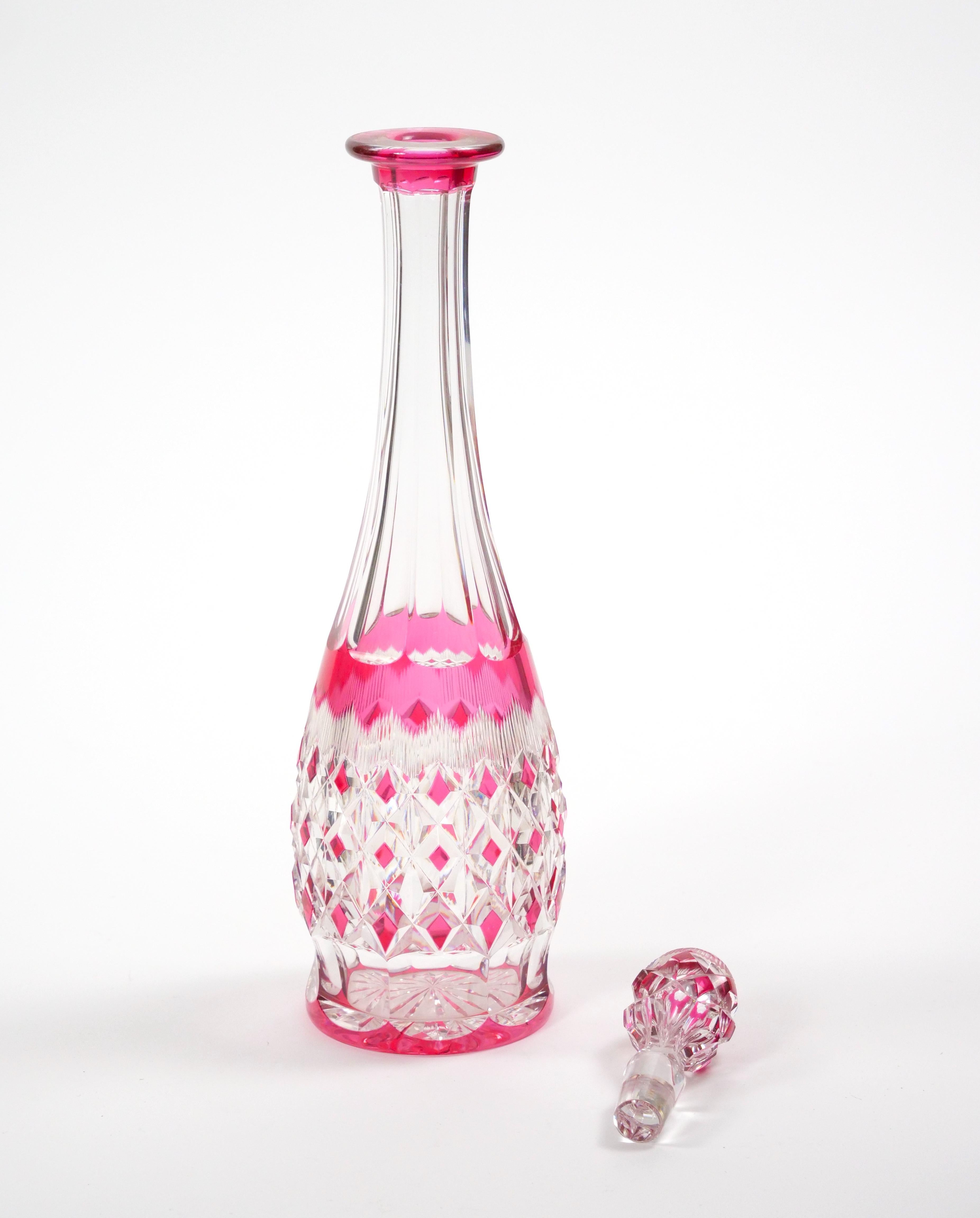 Exquisite 19th Century Baccarat Diamond Cut Crystal Barware/Tableware service For Sale 7