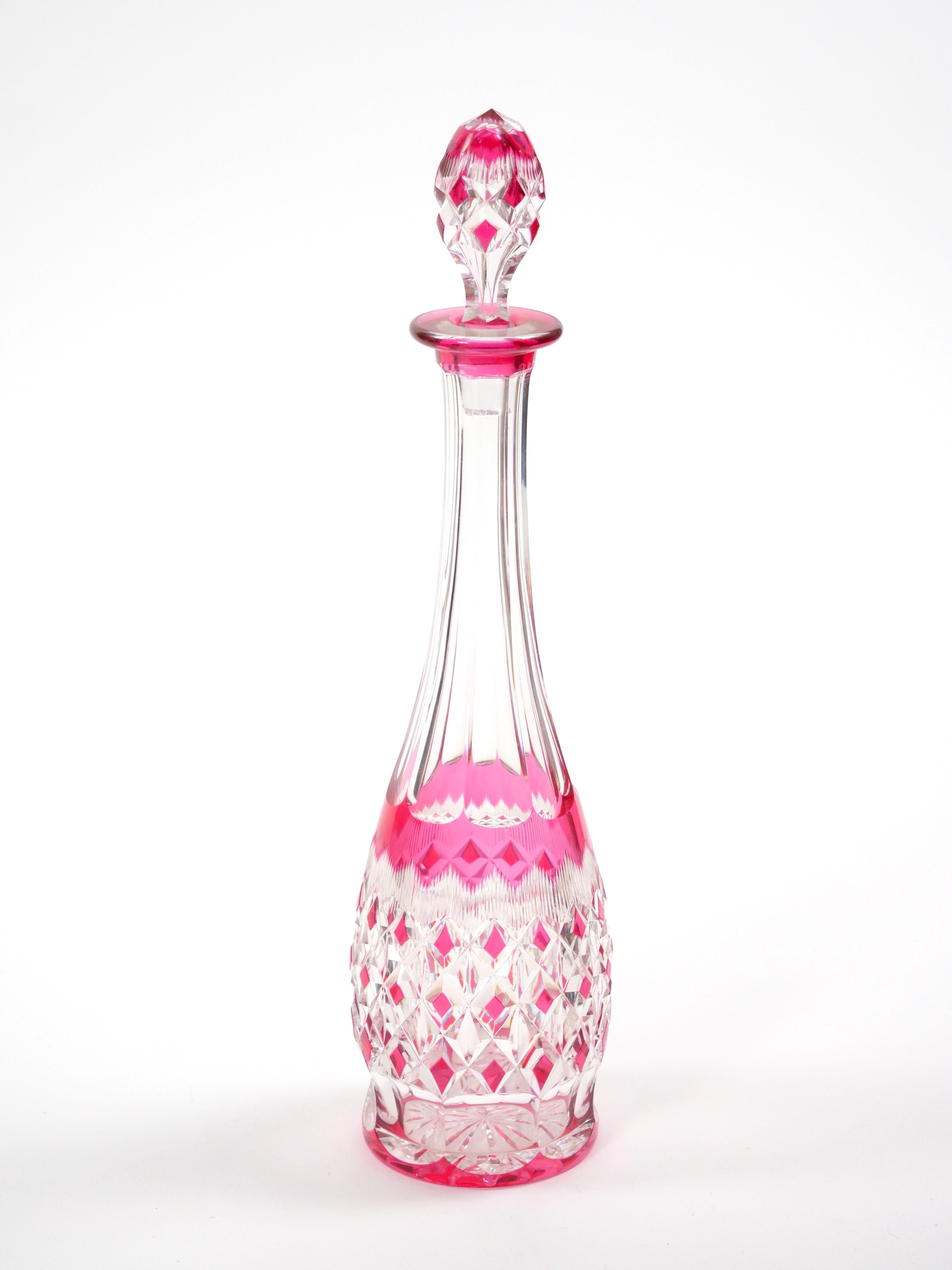 Exquisite 19th Century Baccarat Diamond Cut Crystal Barware/Tableware service For Sale 3