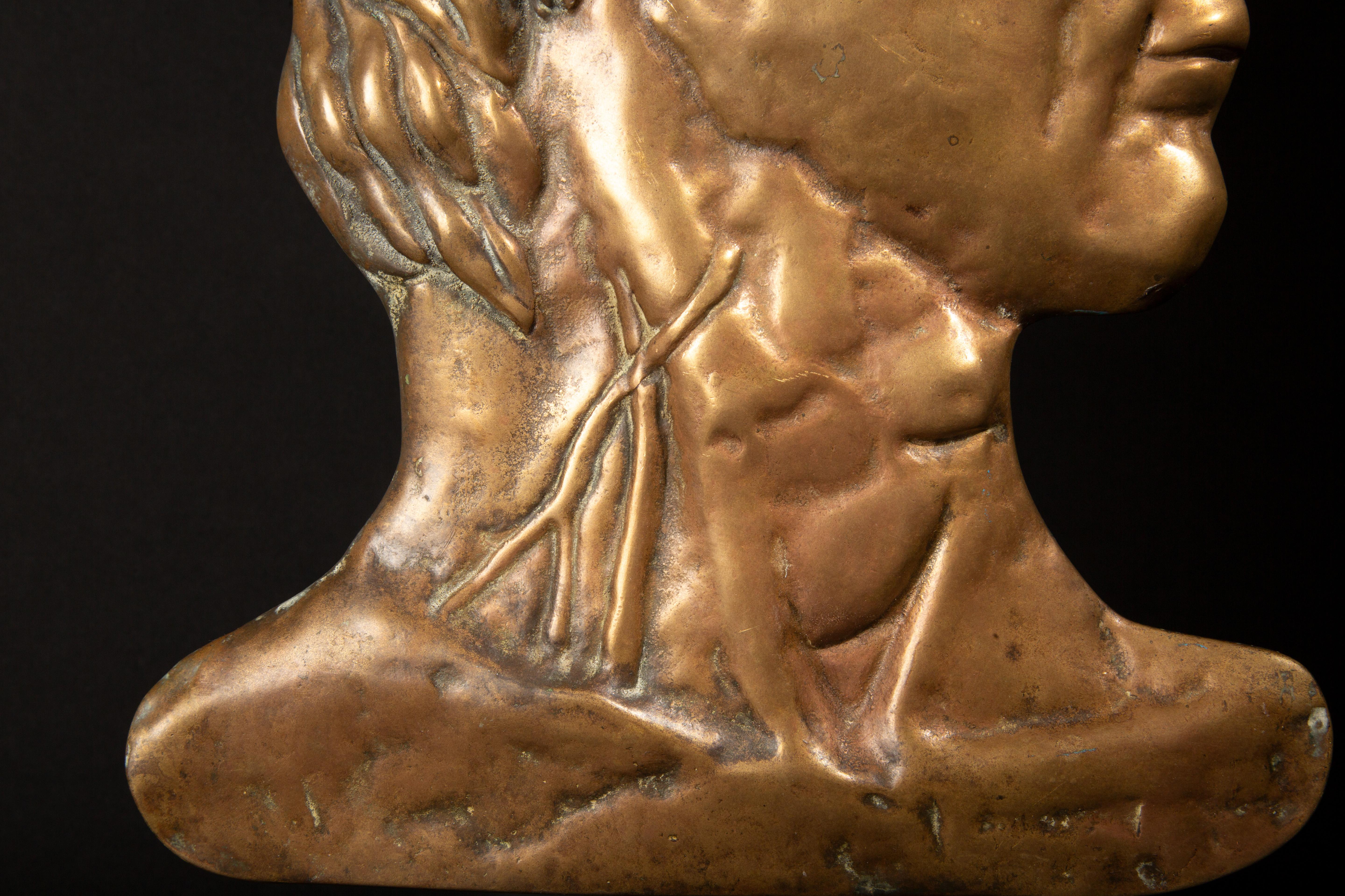 French Exquisite 19th-Century Bronze Profile Plaque of David 16.5