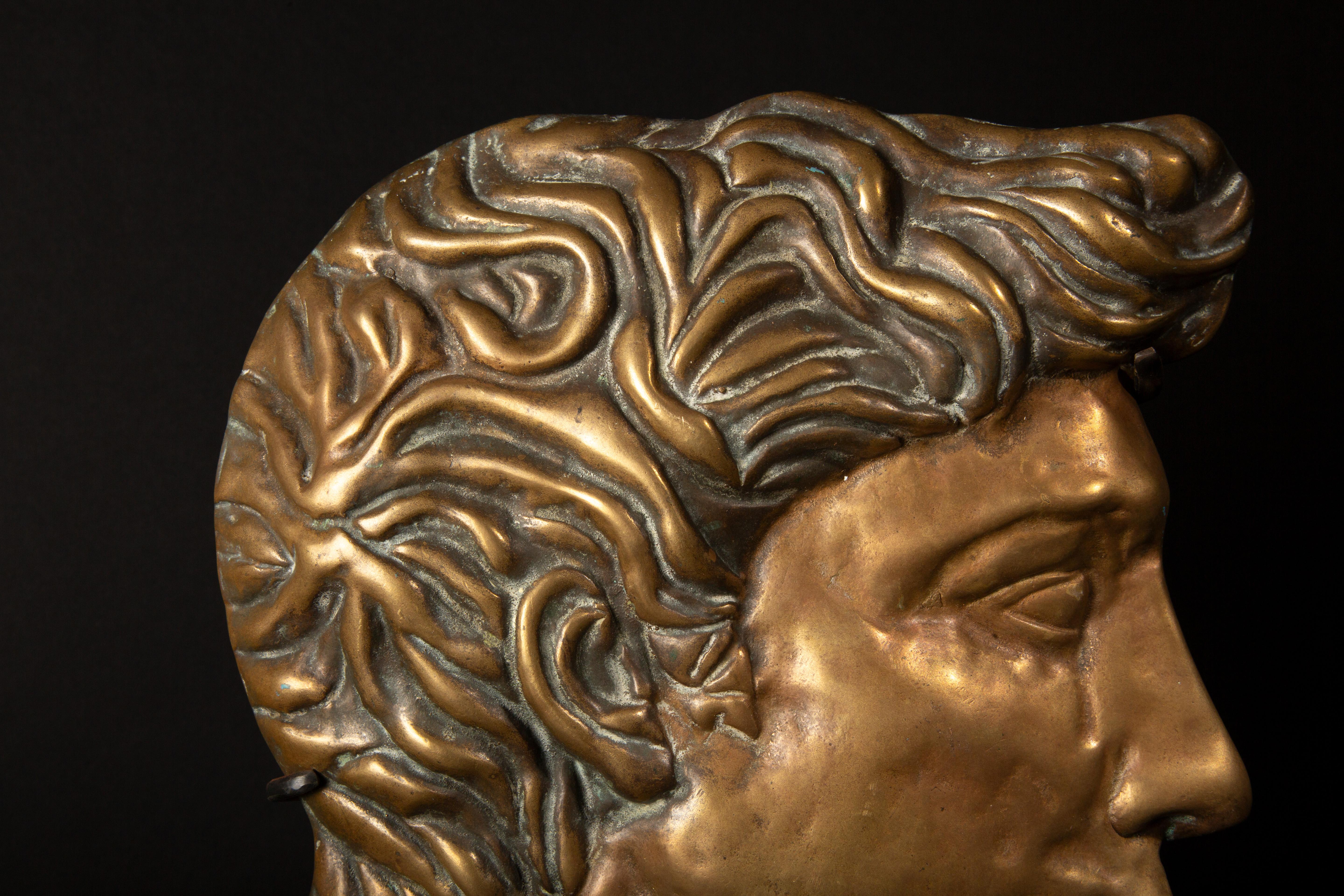 19th Century Exquisite 19th-Century Bronze Profile Plaque of David 16.5
