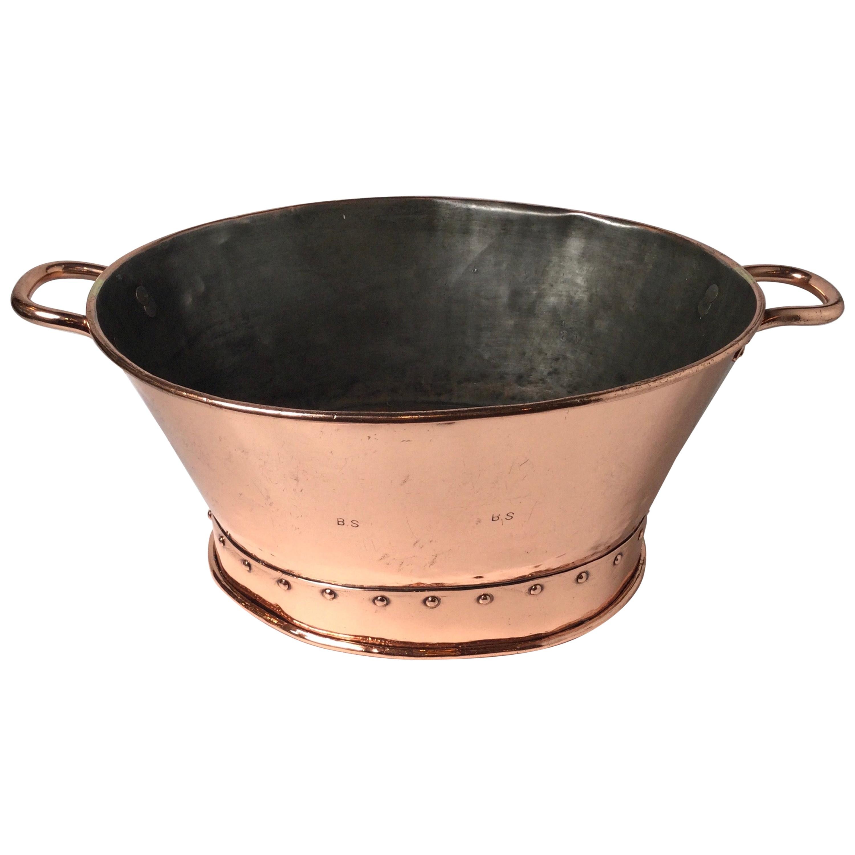 Exquisite 19th Century Copper Confiture Large Jam Pot or Chiller