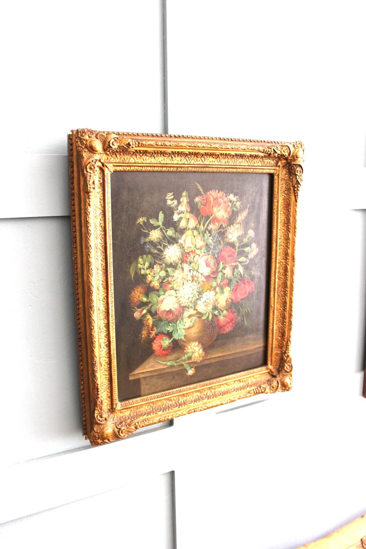 Exquisite 19. Jahrhundert Englisch Stillleben von wilden Blumen- Öl auf Holzplatte im Angebot 1