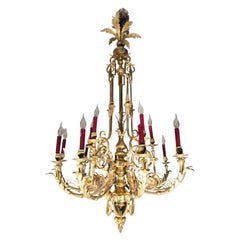 Exquisite 19th-Century French Gilded Bronze Chandelier – 16 Lights