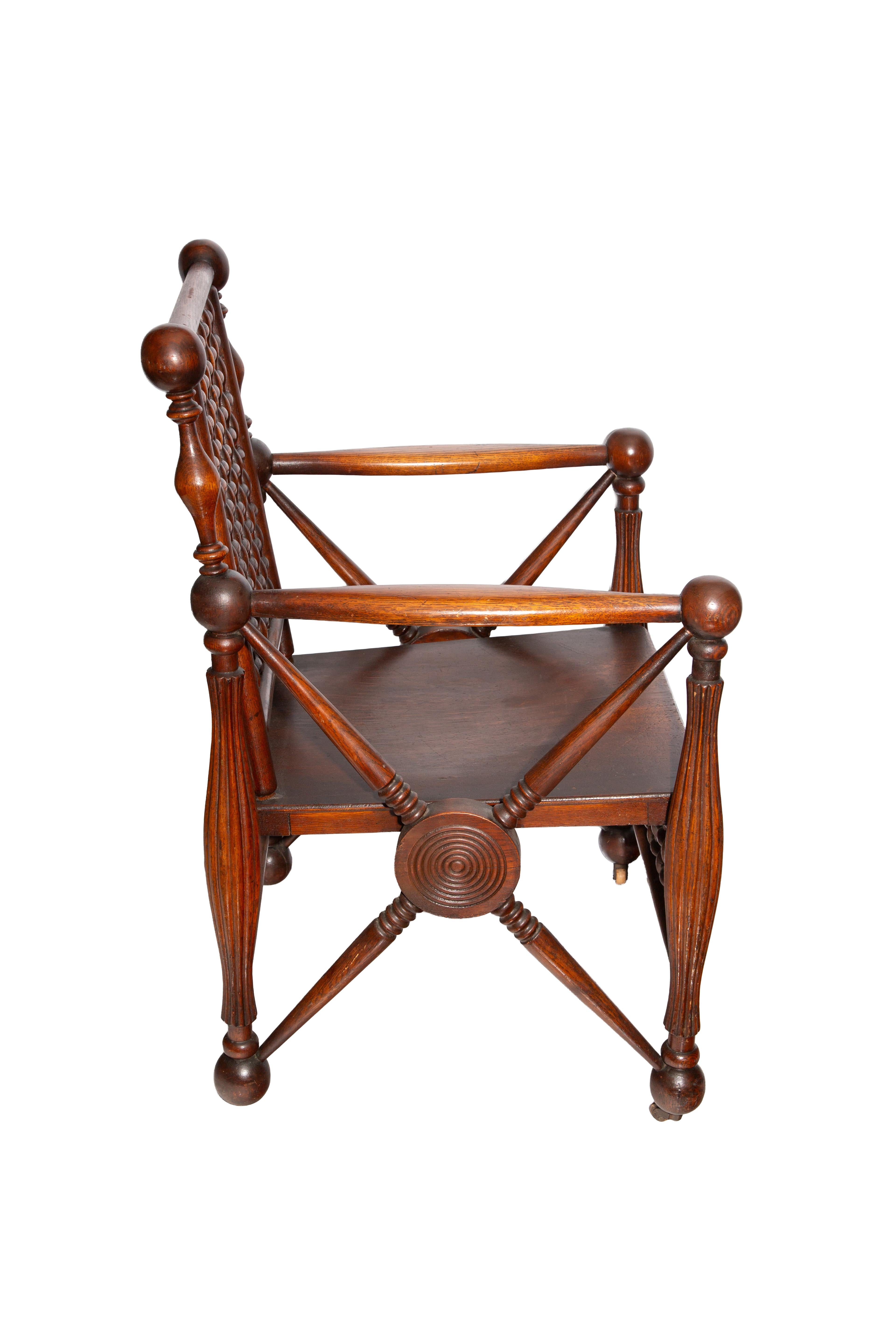 Wood Exquisite 19th Century Fretwork Armchair with Architectural Detailing For Sale