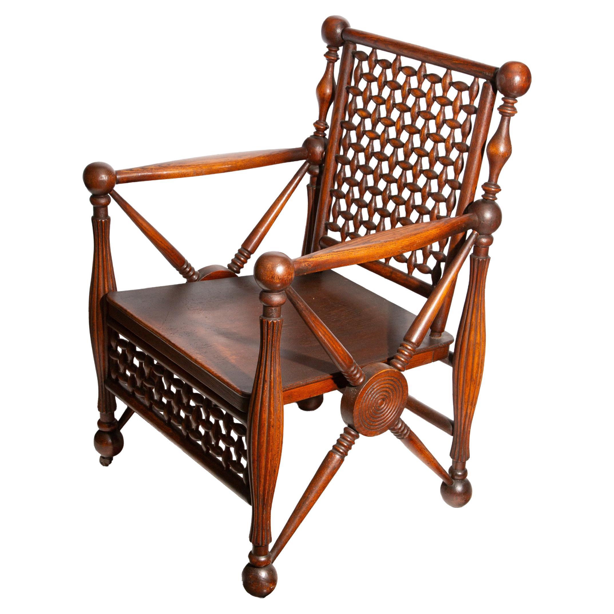 Exquisite 19th Century Fretwork Armchair with Architectural Detailing For Sale