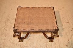 Exquisite 19th Century Italian Walnut and Gild Stool
