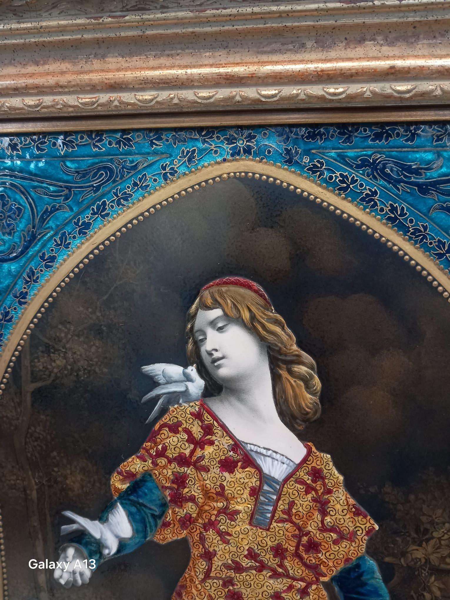 French Exquisite 19th-Century Limoges Enamel Plaque: A Renaissance Revival Masterpiece For Sale
