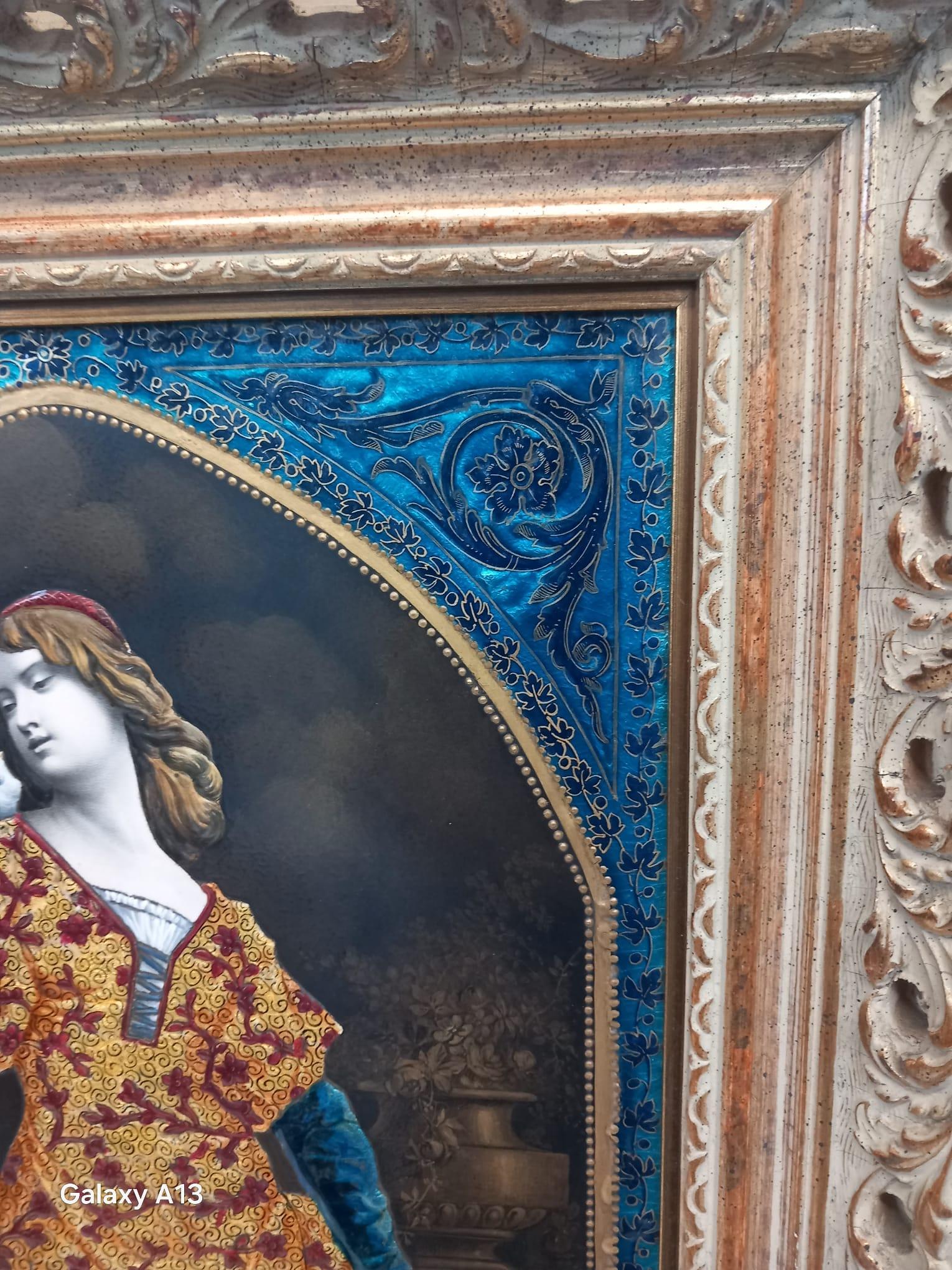 Painted Exquisite 19th-Century Limoges Enamel Plaque: A Renaissance Revival Masterpiece For Sale