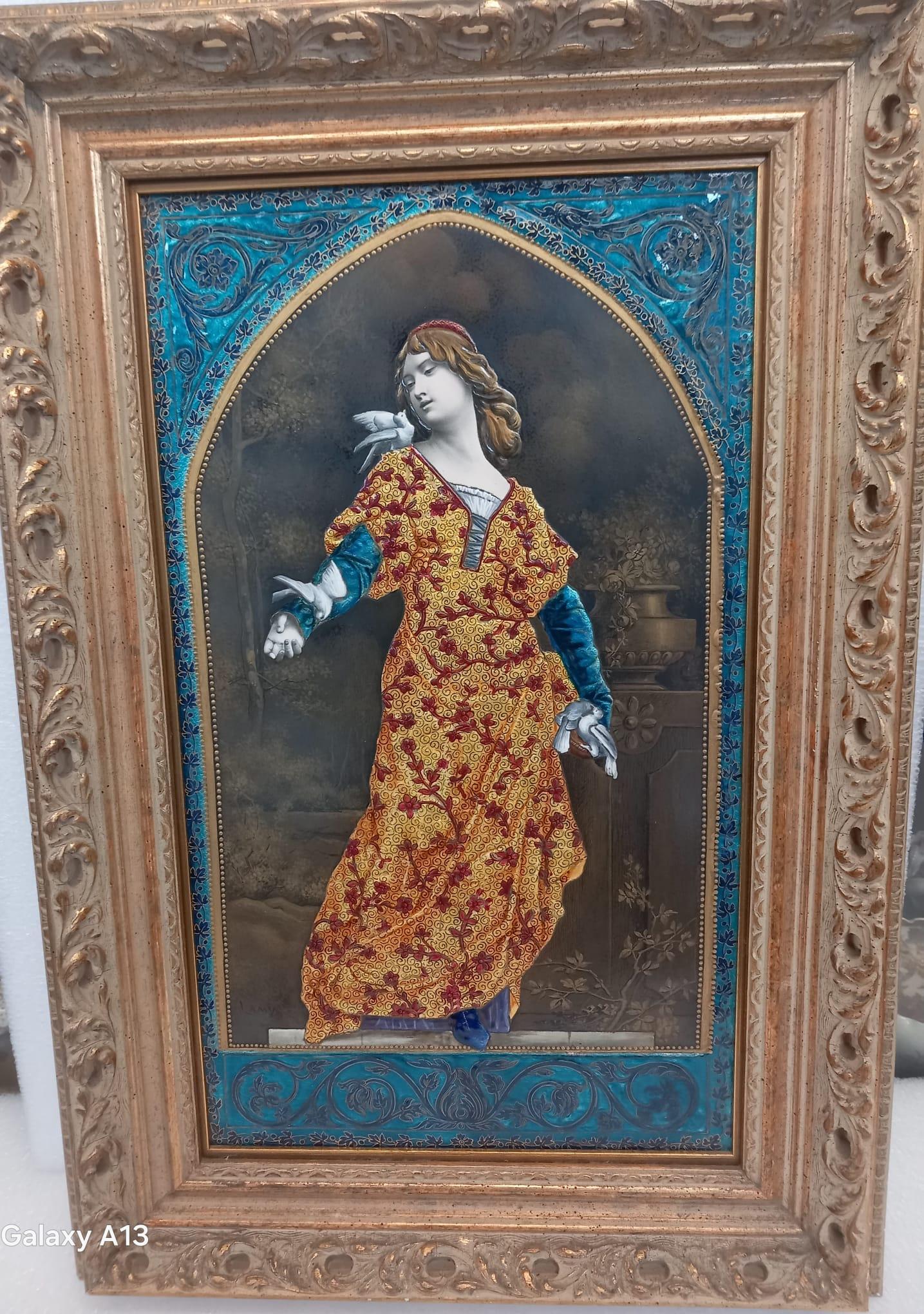 Exquisite 19th-Century Limoges Enamel Plaque: A Renaissance Revival Masterpiece In Excellent Condition For Sale In London, GB