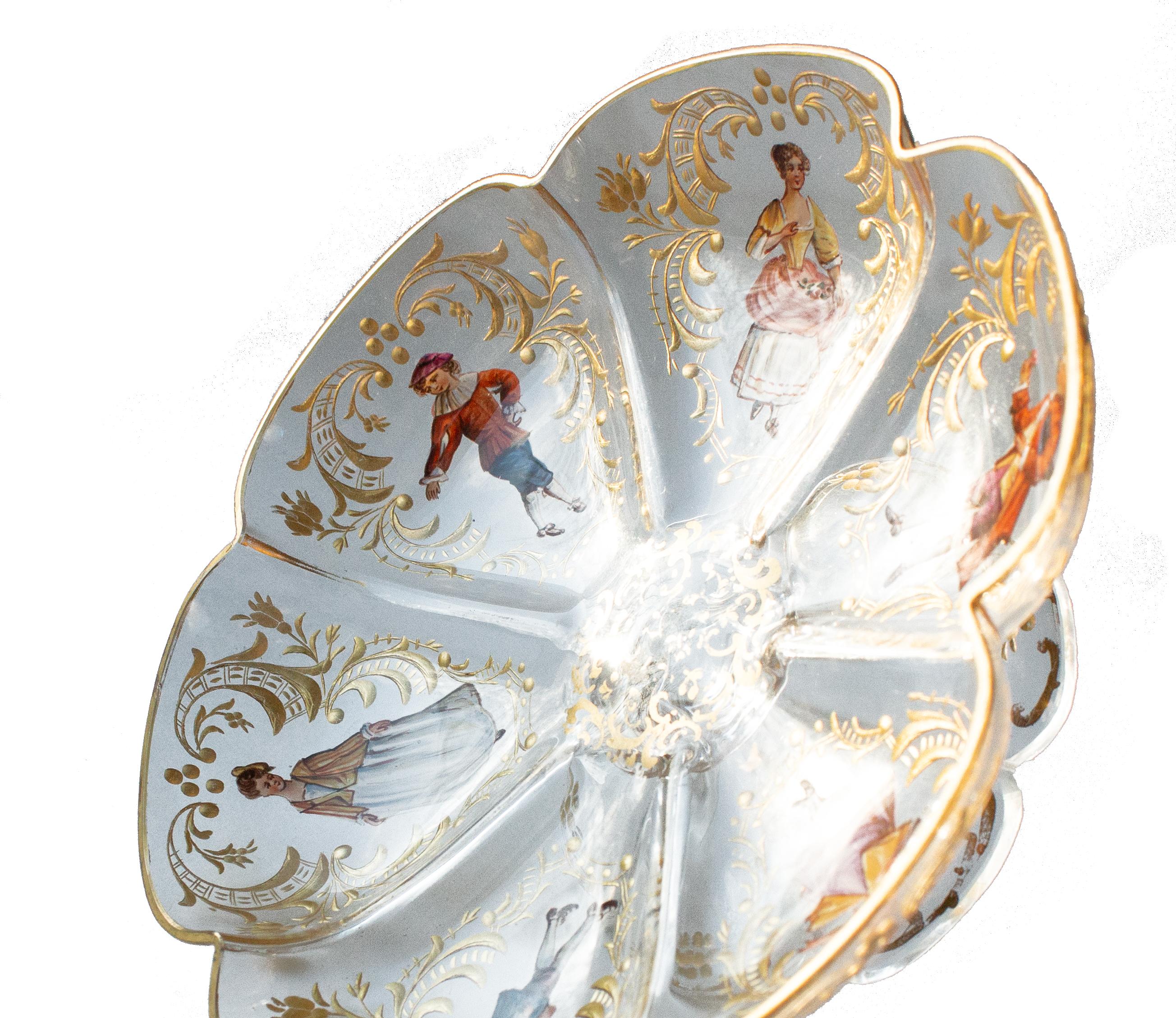 Exquisito cristal Lobmeyr del siglo XIX con decoración romántica de esmalte Romántico en venta