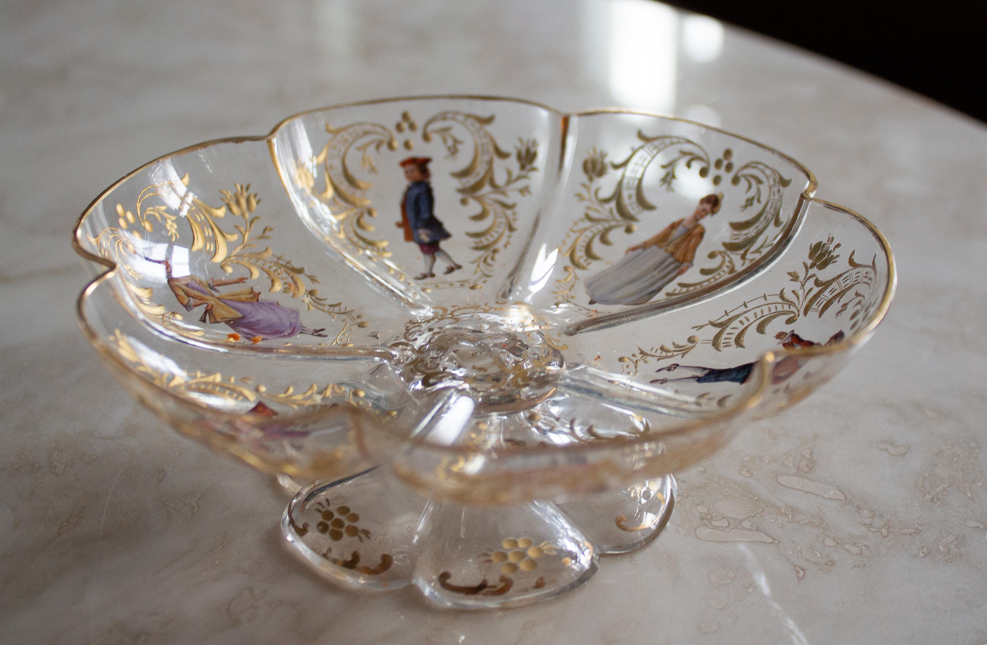 Exquisito cristal Lobmeyr del siglo XIX con decoración romántica de esmalte en Bueno estado para la venta en Stockholm, SE