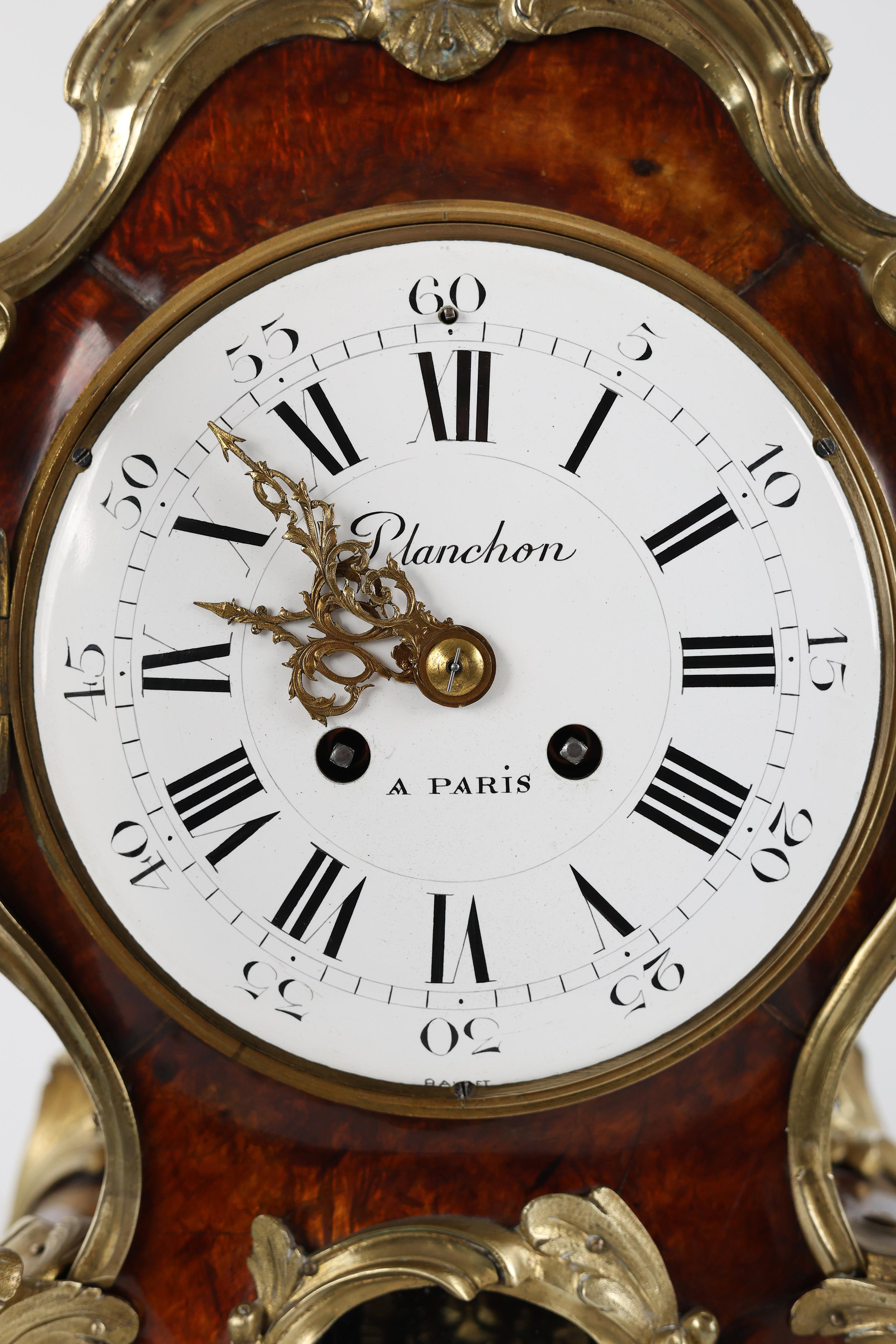 Exquisito reloj de chimenea del siglo XIX - Planchon Paris Pulido en venta