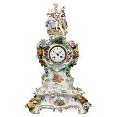 Exquisite 19th Century Meissen Porcelain Clock Case and Stand