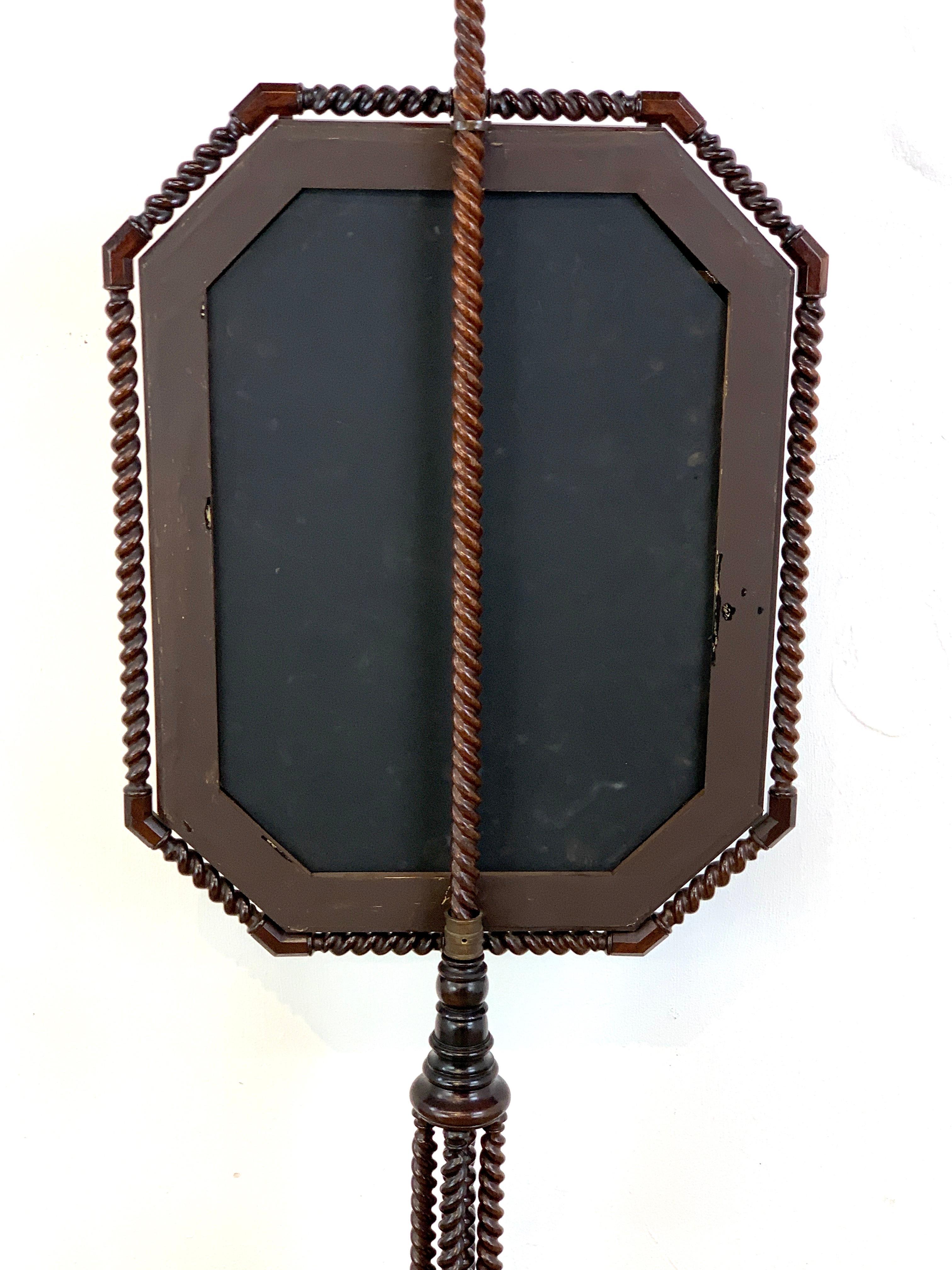 Exquisite 19th Century Rosewood & Needlepoint Cockatoo in Landscape Firescreen 2