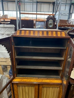 Exquisite 19th Century Scandinavian Biedermeier Display Cabinet in Burled Birch