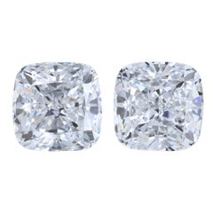 Exquisite 2.00ct Ideal Cut Pair of Cushion-Shaped Diamonds - GIA Certified