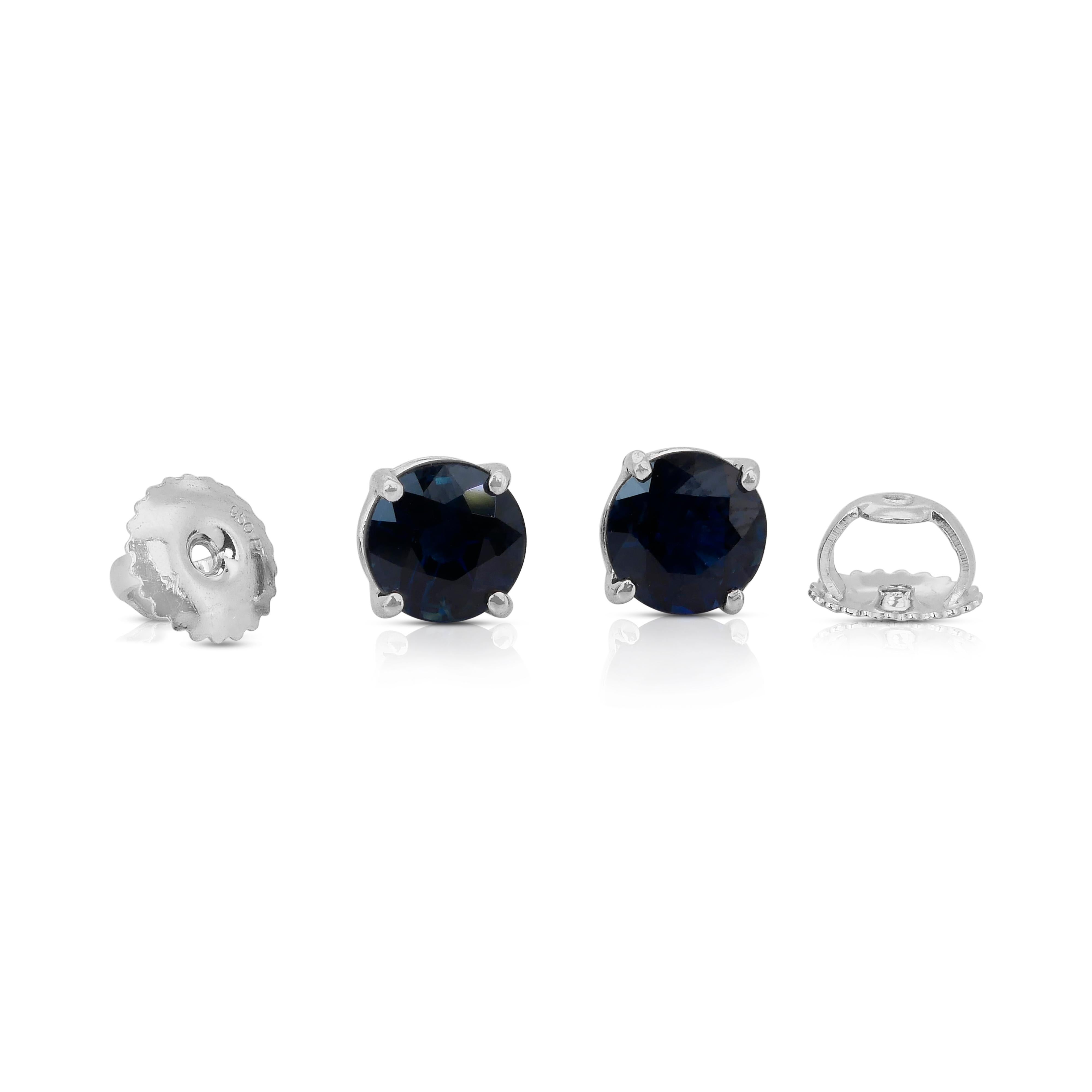 Exquisite 2.01ct Sapphire Stud Earrings in Platinum - IGI Certified 3