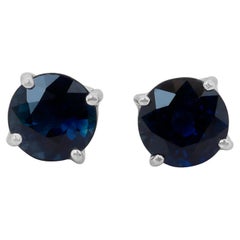 Exquisite 2.01ct Sapphire Stud Earrings in Platinum - IGI Certified
