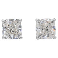 Exquises boucles d'oreilles en or blanc 18 carats de 2,02 ct de diamants - certifiées IGI