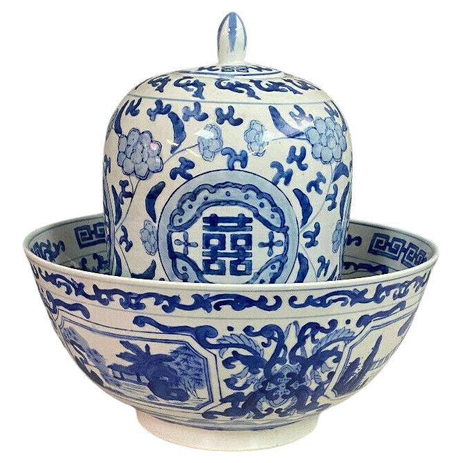 Exquisite 20th Century Asian Bowl and Ginger Jar Set -1X08 For Sale