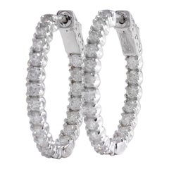 Exquisite 2,15 Karat natürliche Diamant-Ohrringe aus 14K massivem Weißgold