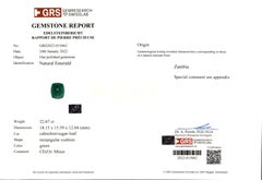 Exquisite 22-Carat GRS-Certified Minor Oil Emerald & Diamond Ring