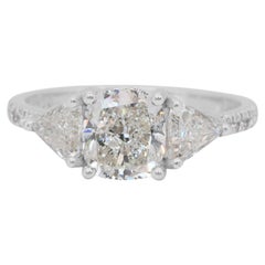 Exquisite 2,31ct Diamanten 3-Stein-Ring in 18k Weißgold - IGI zertifiziert