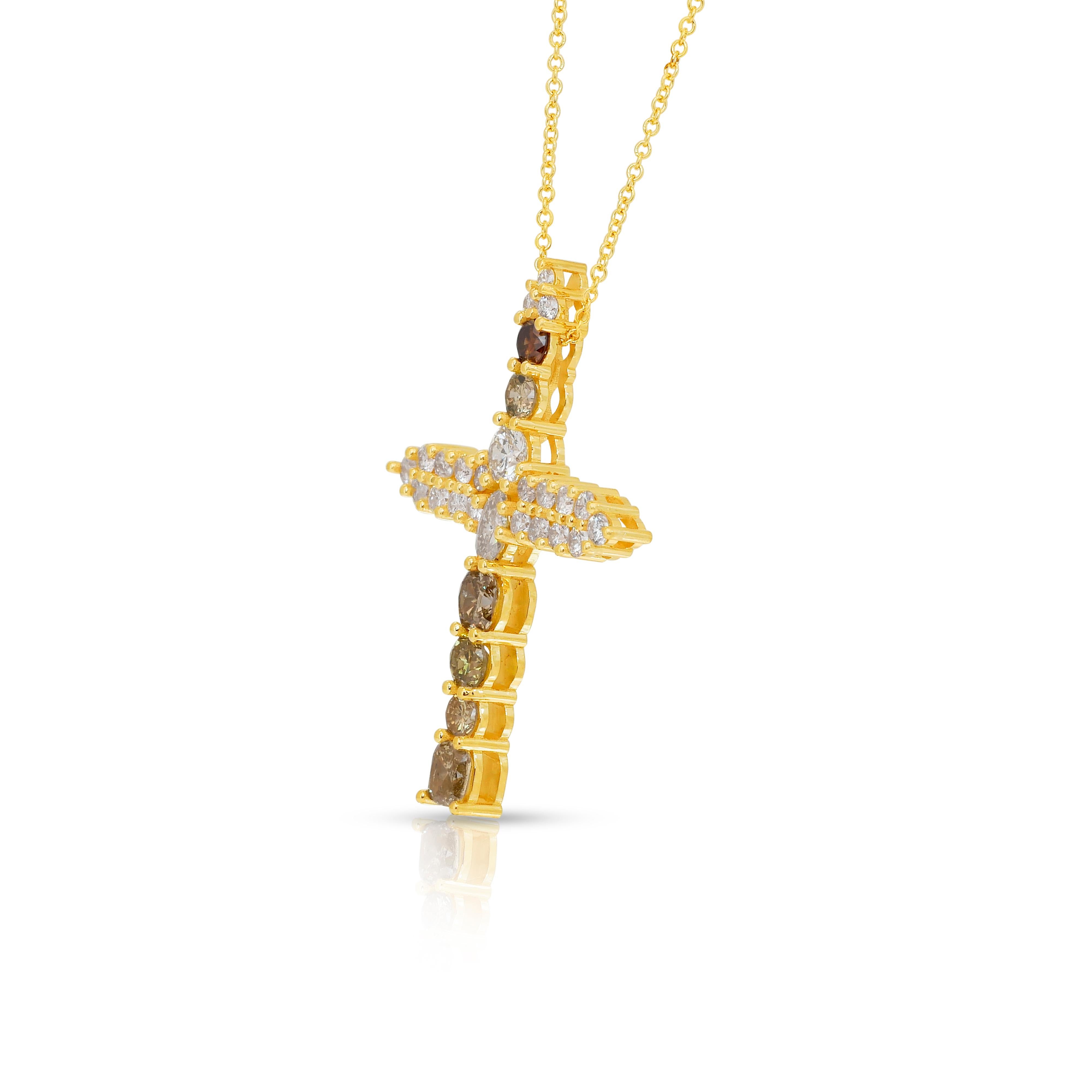 Collier exquis de 2.33ct diamants en or jaune 18k - certifié IGI Pour femmes en vente