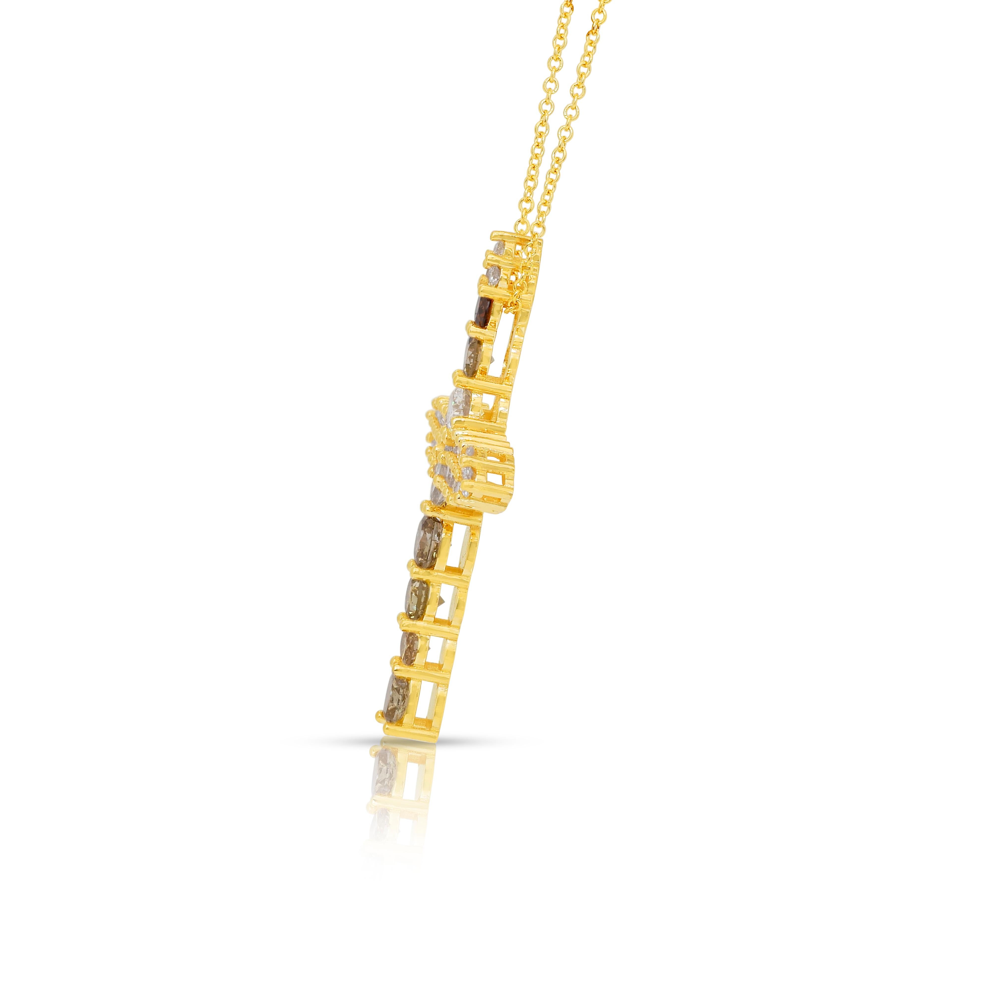 Collier exquis de 2.33ct diamants en or jaune 18k - certifié IGI en vente 2