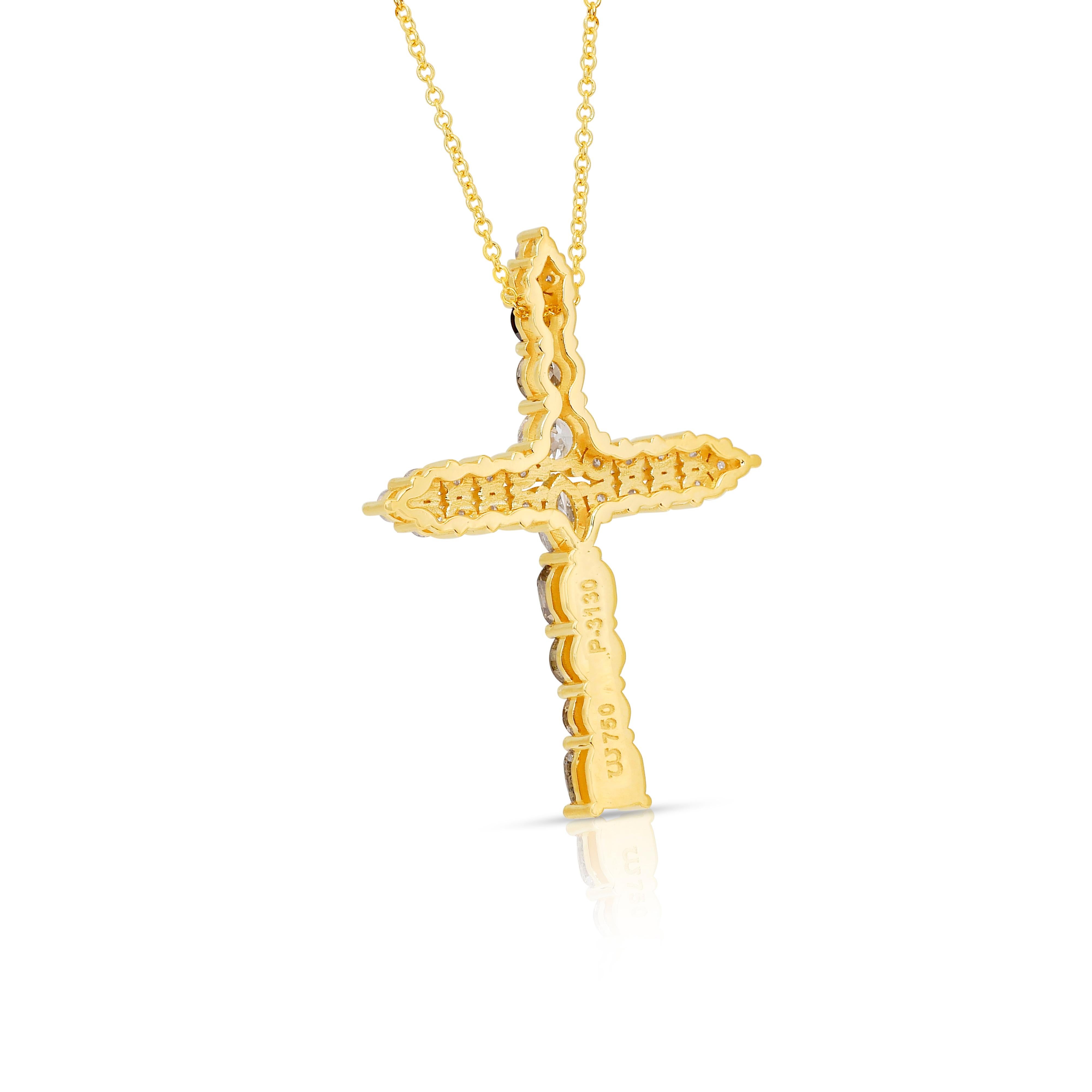 Collier exquis de 2.33ct diamants en or jaune 18k - certifié IGI en vente 3