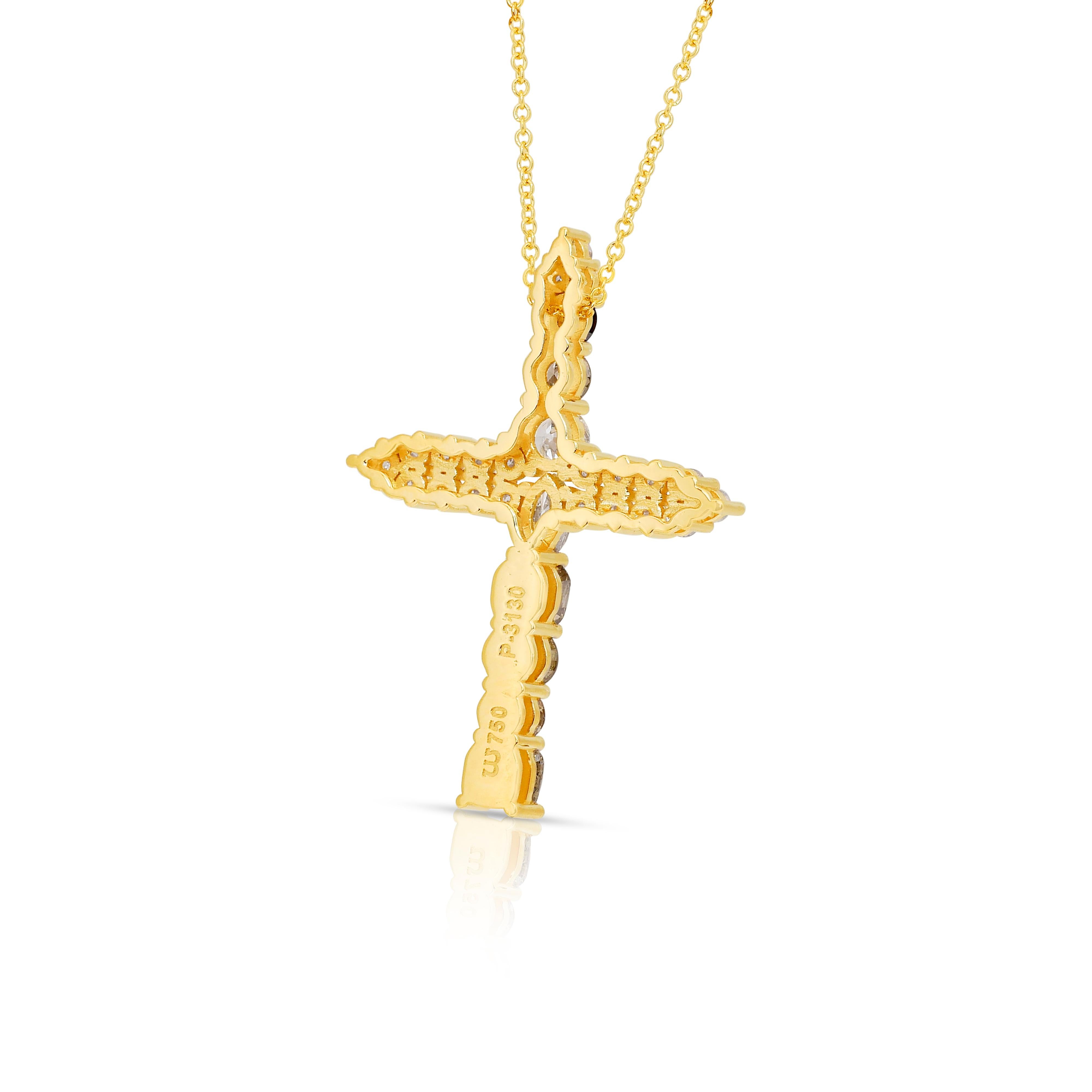 Collier exquis de 2.33ct diamants en or jaune 18k - certifié IGI en vente 4