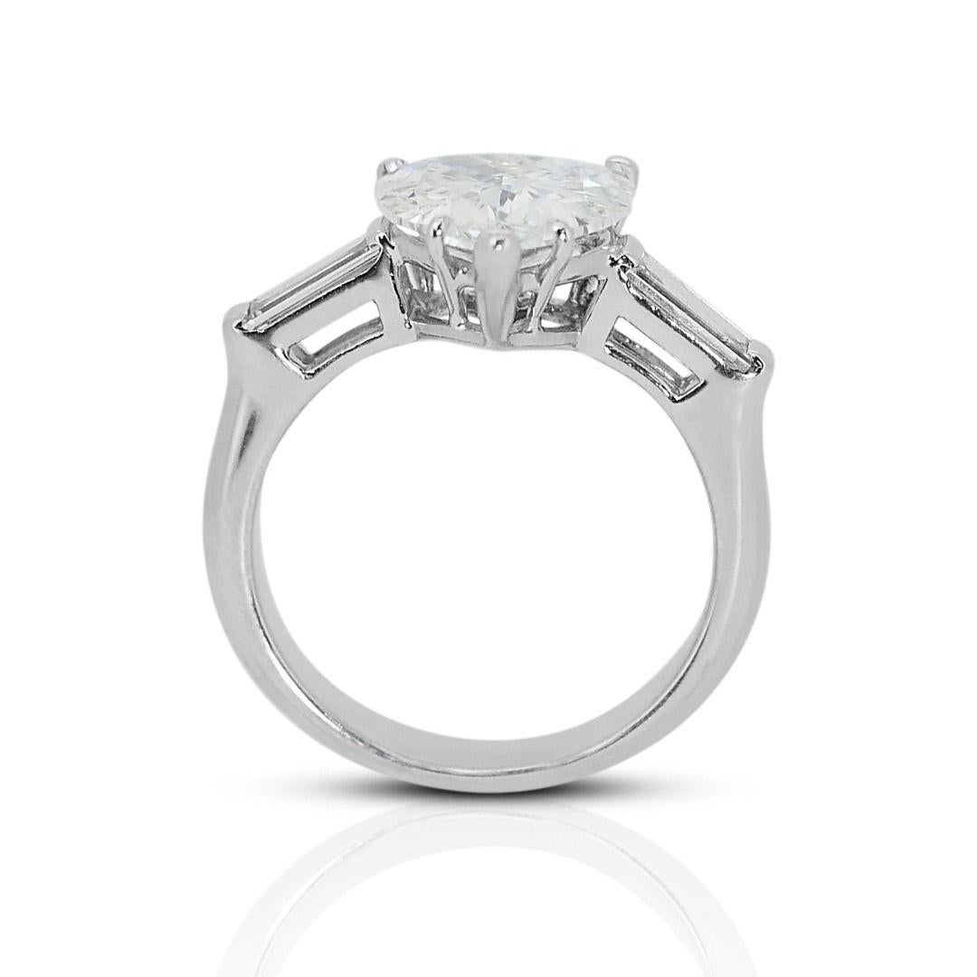 Women's Exquisite 2.53-carat Heart Brilliant Natural Diamond Ring For Sale