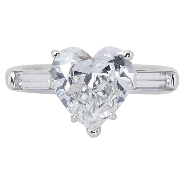 Exquisiter 2,53-karätiger Herzbrillant-Diamantring mit natürlichem Diamanten im Angebot