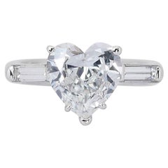 Exquisiter 2,53-karätiger Herzbrillant-Diamantring mit natürlichem Diamanten