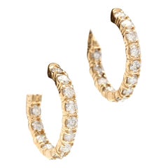 Exquisite 2,75 Karat natürliche Diamant-Ohrringe aus 14 Karat massivem Gelbgold