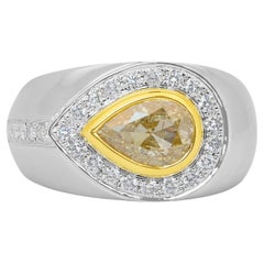Exquisite 2.91ct Diamonds Cluster Ring in 18k White & Yellow Gold
