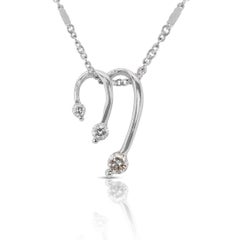 Exquisite 3-Stein-Diamant-Halskette aus glänzendem 18K Weißgold
