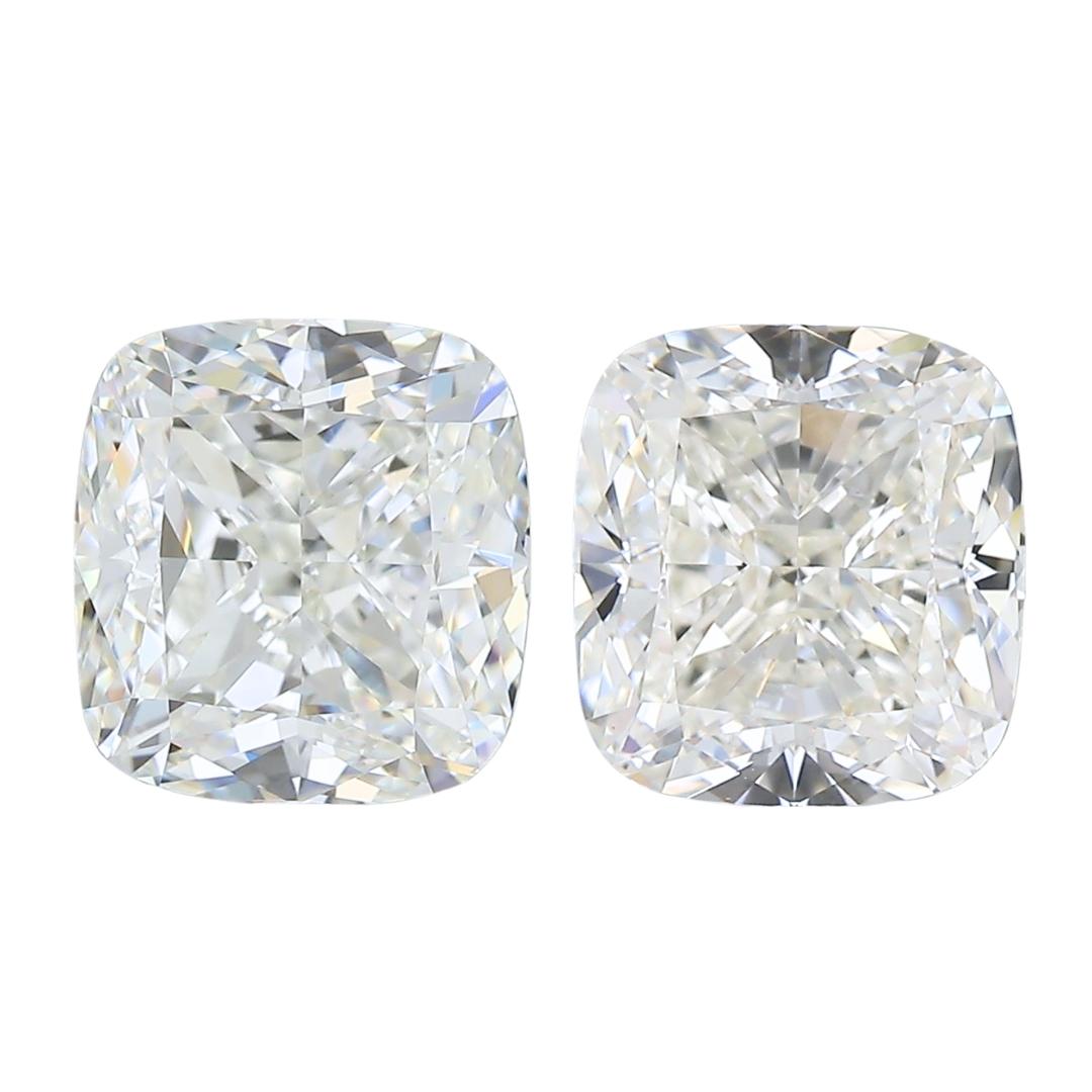 Exquisite 3.00ct Ideal Cut Pair of Cushion-Shaped Diamonds - GIA Certified For Sale 3