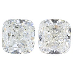 Squisita coppia di diamanti a forma di cuscino con taglio ideale da 3,00ct - certificati GIA