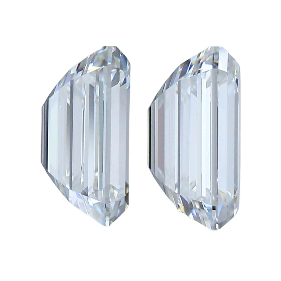 Emerald Cut Exquisite 3.03ct Ideal Cut Pair of Diamonds - GIA Certified  For Sale
