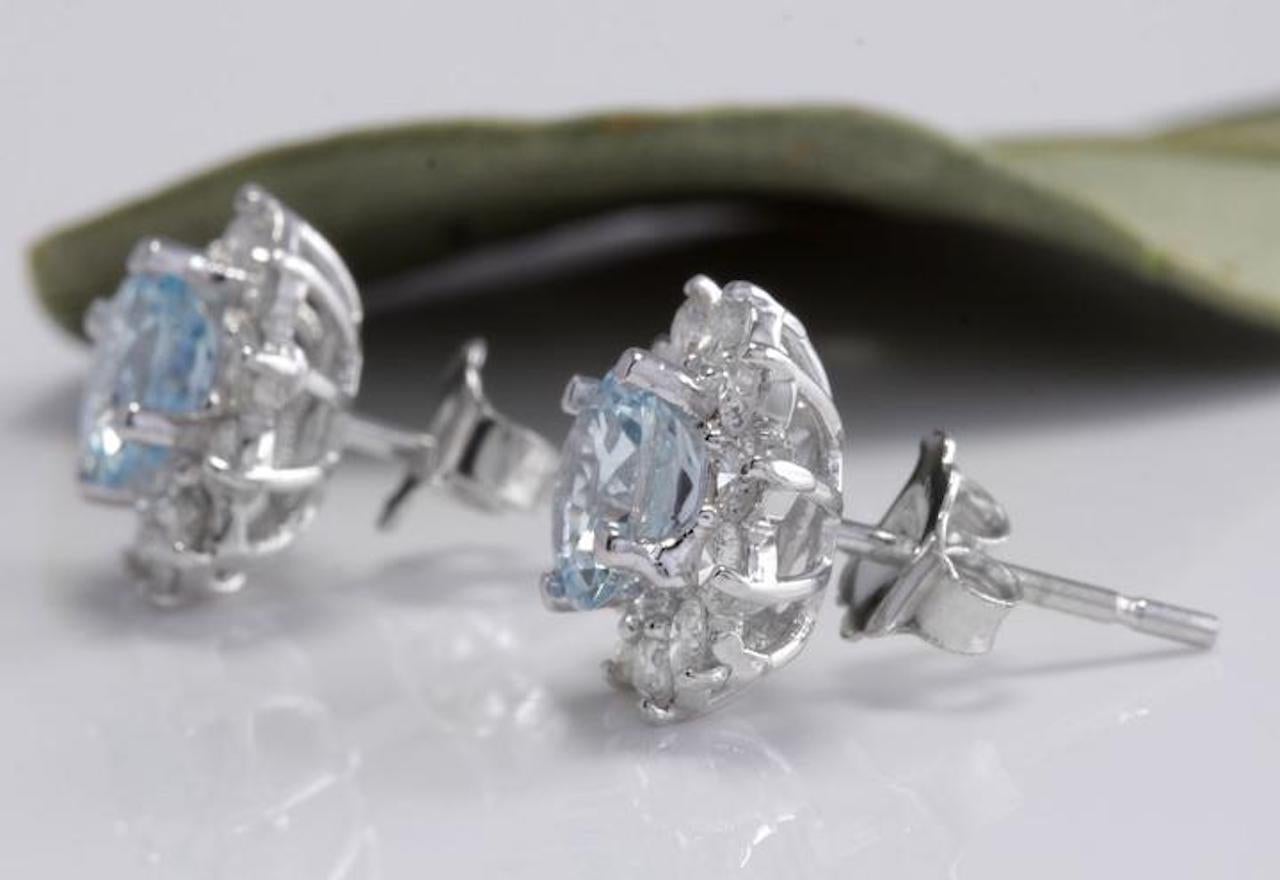 aquamarine flower earrings
