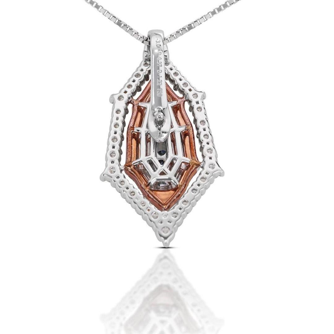 Exquisite 3.27ct Blue Grey Diamond Pendant Adorned with Pink and White Diamonds  For Sale 1