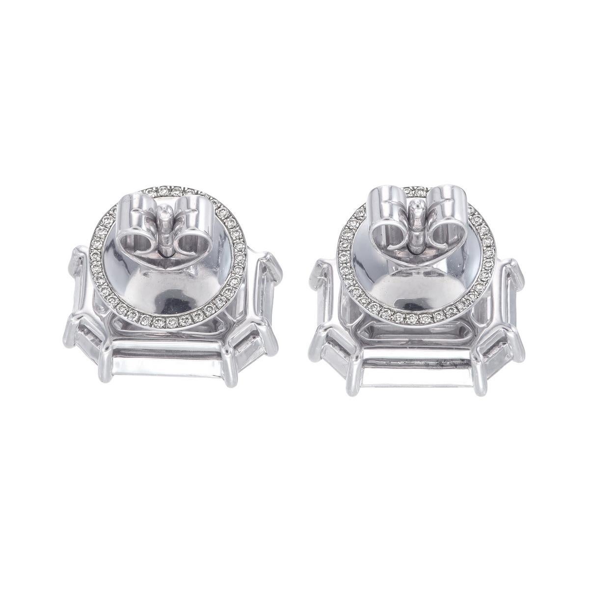 Taille émeraude Boucles d'oreilles exquises en diamant émeraude Pie-Cut de 3,50 CT  Une déclaration Timeless en vente