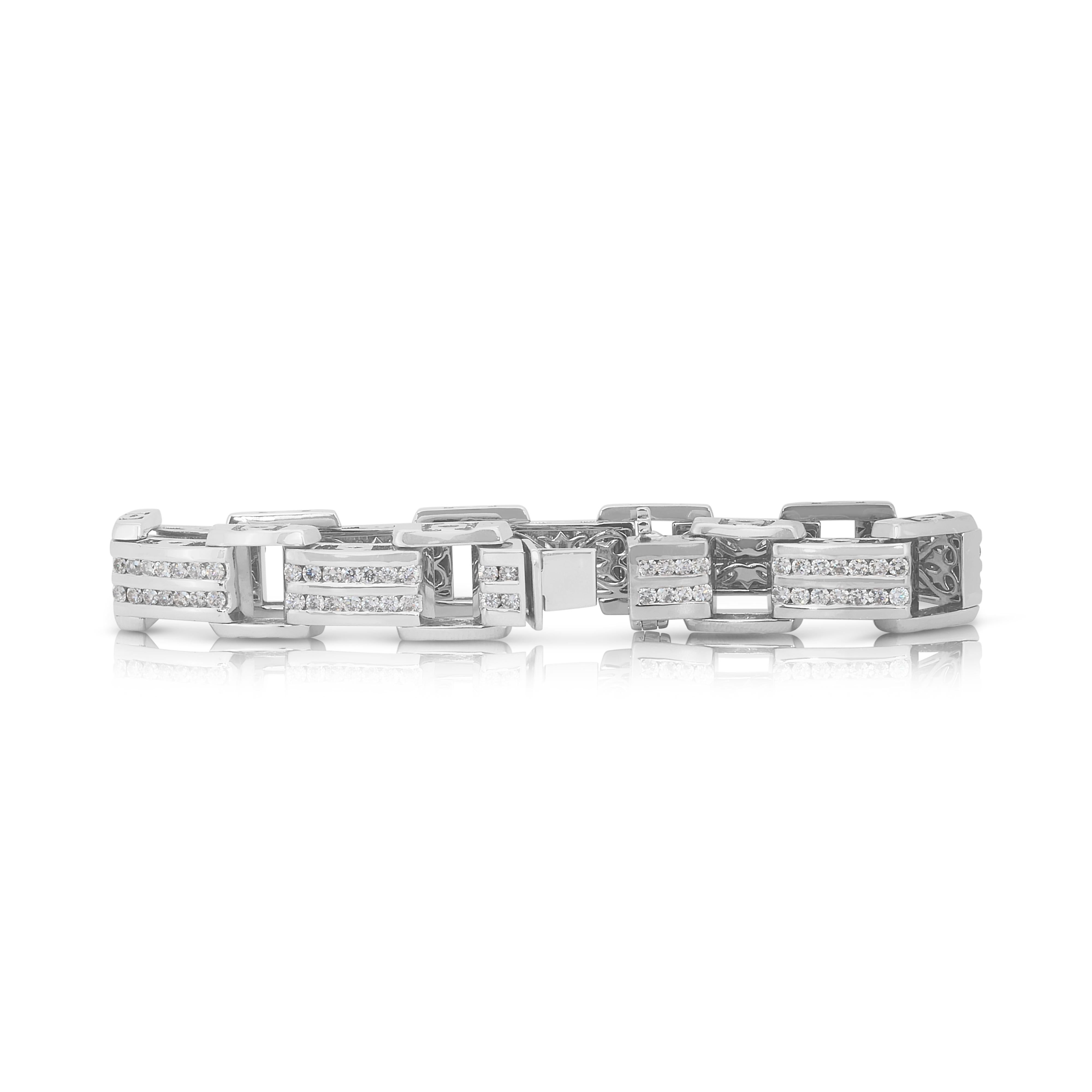 Squisito bracciale con 4,01 carati di diamanti in oro bianco 14k - certificato IGI in vendita 1
